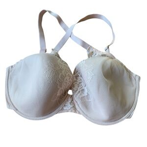 Natori Lace Underwire Bra Beige Nude Floral Mesh Full Coverage‎ 34G